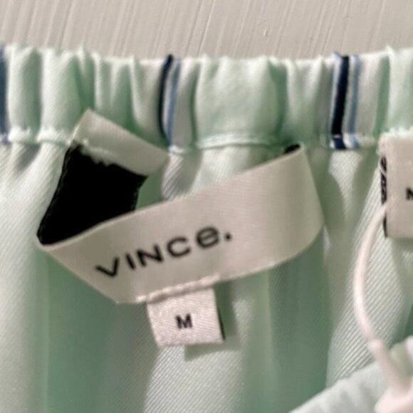 Vince Mint Stripe Gauze Panel Skirt Green M - Picture 5 of 11